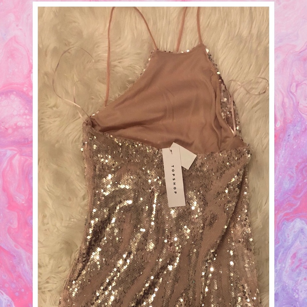 Topshop Pink Sequin Tight Dress✨